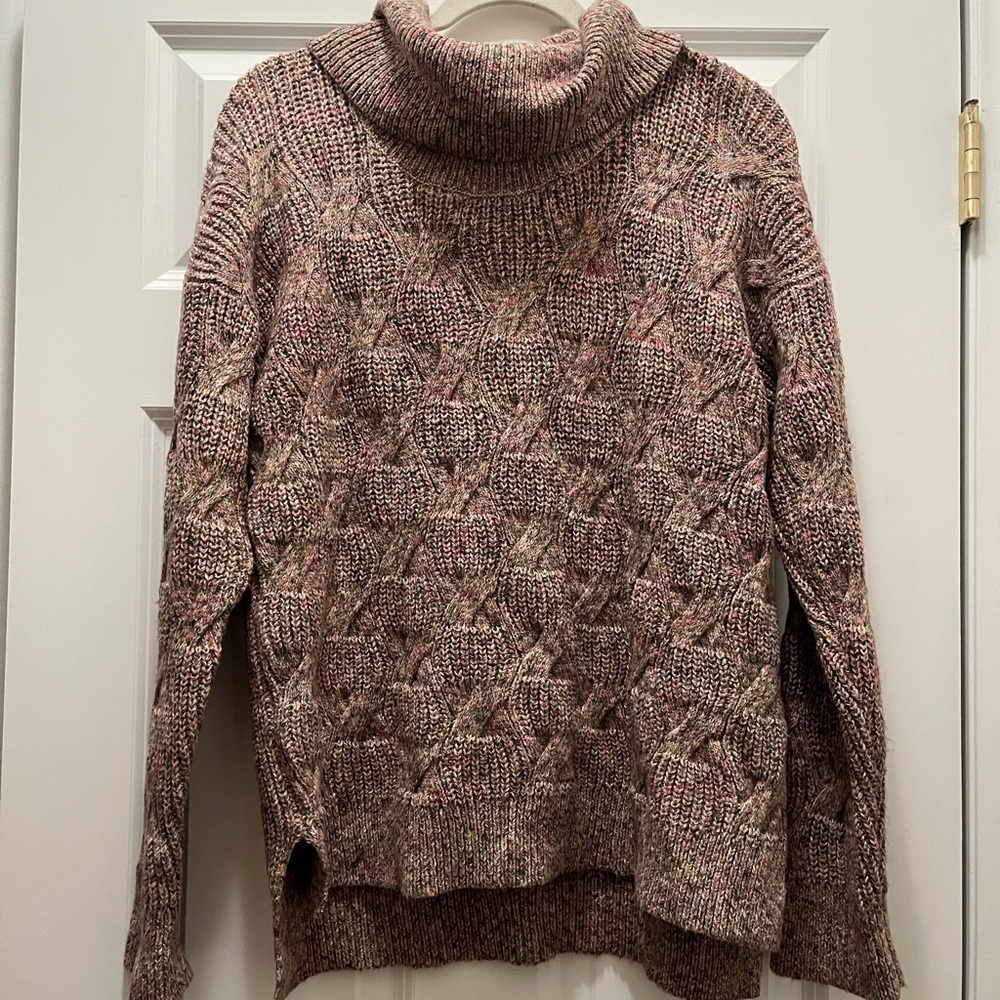 Cozy Knit Turtleneck Sweater - Multicolor